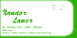 nandor lamer business card