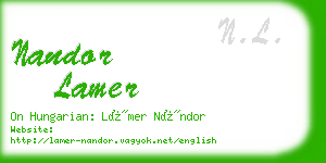 nandor lamer business card